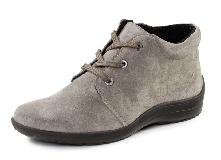 Komfortschuhe - ELENA EDEN Schnür-Bootie aus weichem Veloursleder, in Größe 036 bis 042, in Farbe GRAU Ansicht 1