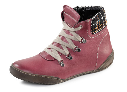 ELENA EDEN Schnür-Bootie mit gepolstertem Textil-Schaftrand