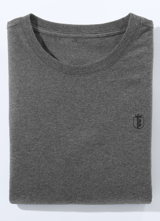 Sport- & Freizeitmode - Doppelpack Shirt in 4 Farben , in Größe 3XL (64/66) bis XXL (60/62), in Farbe 1x WEIß 1x DUNKELGRAU MELIERT Ansicht 1