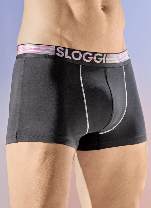Unterwäsche - Sloggi Zweierpack Pants mit Elastikbund, in Größe L bis XXL, in Farbe SCHWARZ