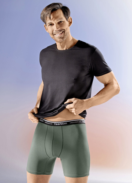 Unterwäsche - Dreierpack Shirts mit Elastan, in Größe 005 bis 011, in Farbe 3X SCHWARZ Ansicht 1