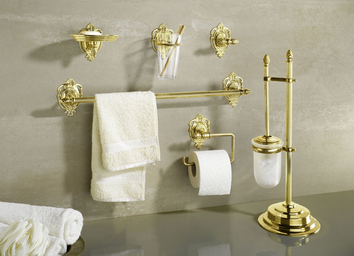 Accessoires - Herrliches Badezimmer-Zubehör aus poliertem Messing, in Farbe MESSING, in Ausführung Seifenschale mit Halter Ansicht 1