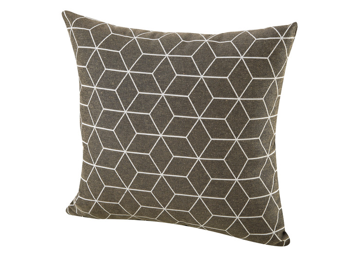Kissenbezüge - Moderne Kissenbezüge in Jacquard-Qualität, in Größe 105 (40x40 cm) bis 110 (50x50 cm), in Farbe TAUPE Ansicht 1
