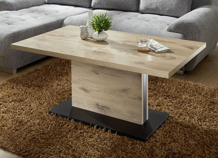 Couchtische - Couchtisch mit raffinierter Liftfunktion, in Farbe VIKING EICHE-SCHWARZ, in Ausführung höhenverstellbar Ansicht 1