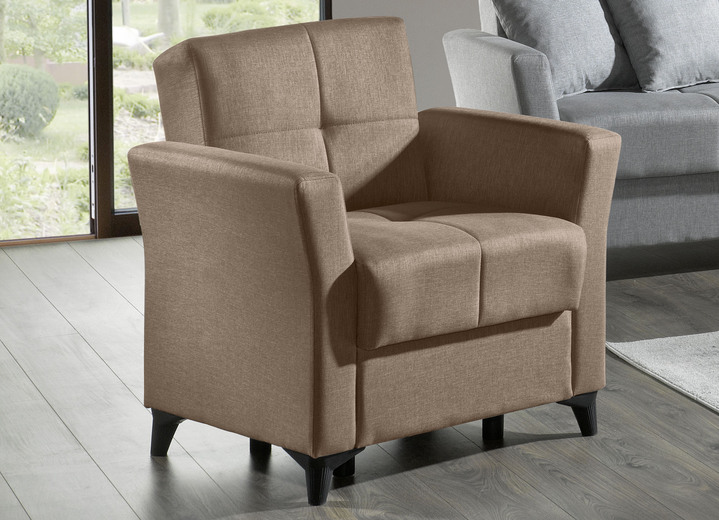Modern - Gemütliche Polstermöbel mit Bettfunktion, in Farbe BEIGE, in Ausführung Sessel Ansicht 1