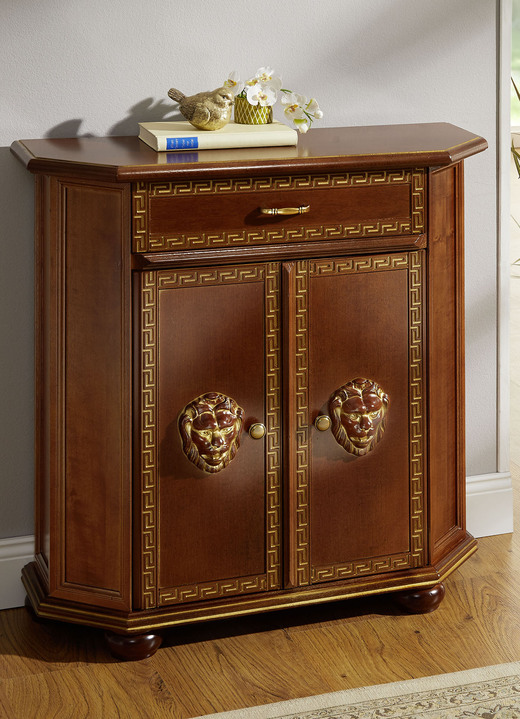Sideboards & Kommoden - Hochwertiges Möbelprogramm mit Verzierungen, in Farbe NUSSBAUM-GOLD, in Ausführung Kommode, 1-türig Ansicht 1