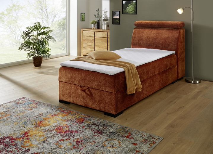 Betten - Boxspringbett auf hochwertigem Echtholzgestell, in Farbe TERRAKOTTA Ansicht 1