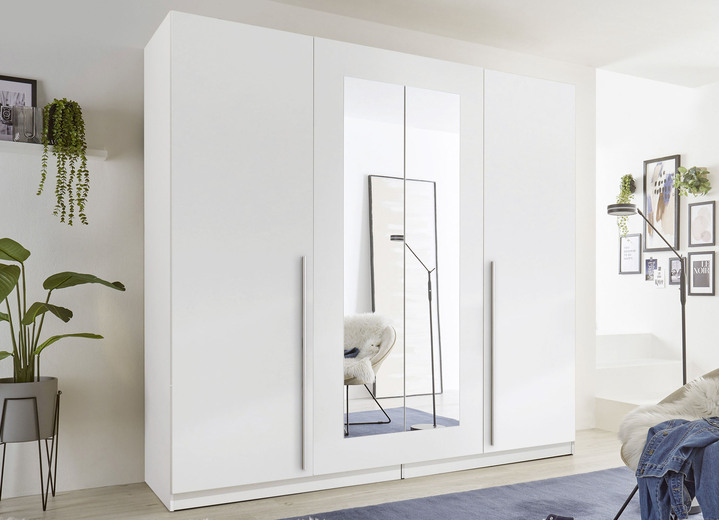 Schlafzimmerschränke - Moderner und formschöner Kleiderschrank, in Farbe WEISS Ansicht 1