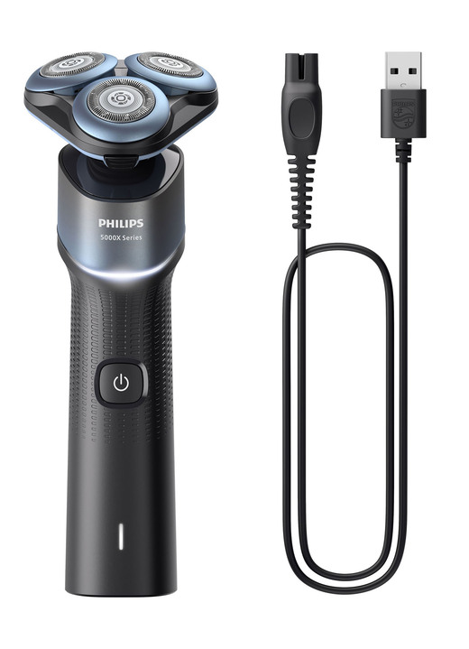 Rasierer & Haarentfernung - Philips Shaver Series 5000X X5006/00 Akku-Rasierer, in Farbe SCHWARZMETALLIC-HELLBLAU Ansicht 1
