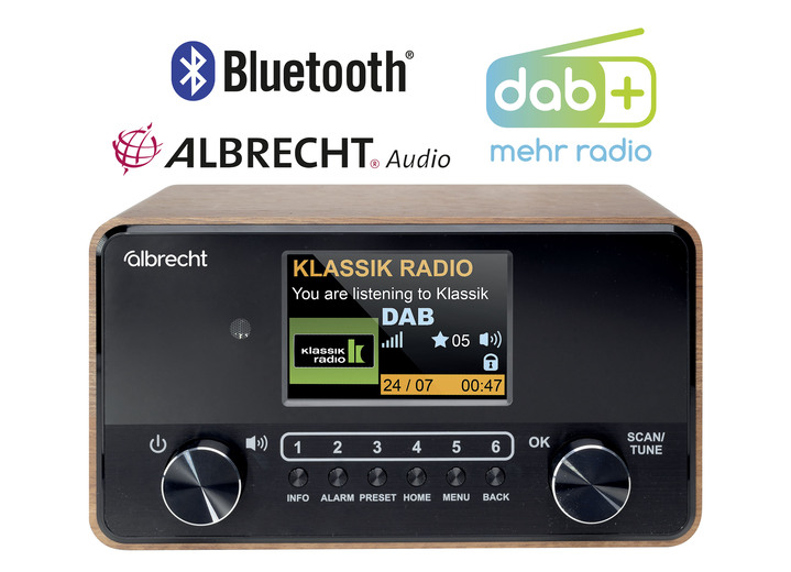 Modern - Digital-Radio mit großem Farbdisplay, in Farbe BRAUN Ansicht 1