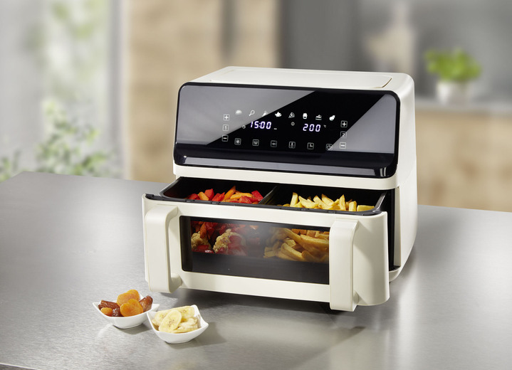 Kochen & Grillen - Digitale Heißluftfritteuse mit Touchdisplay, in Farbe CREME Ansicht 1