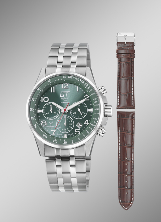 Funk-Solaruhren - Funk-Solar-Chronograph mit Wechselband, in Farbe  Ansicht 1