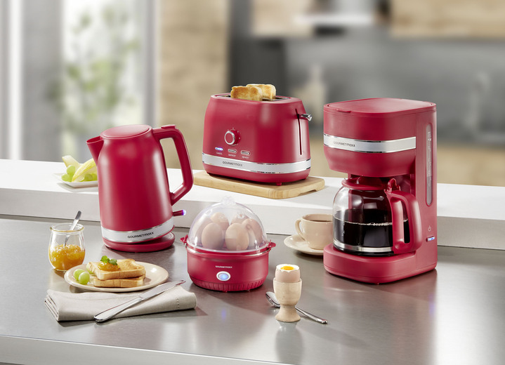 Küchengeräte-Serien - Frühstücksserie in modernem Design, in Farbe ROT, in Ausführung Wasserkocher Ansicht 1