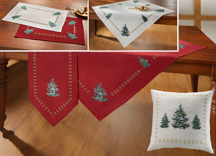 Tischdecken - Tisch- und Raumdekoration mit Glitzergarn, in Größe 135 (2 Platzsets, 30/ 45 cm) bis 404 (Kissenbezug, 40/ 40 cm), in Farbe ECRU Ansicht 1