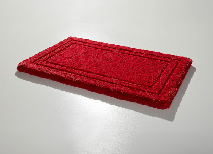 Badgarnituren - Badgarnitur mit rutschhemmender Rückseite, in Größe 100 (Vorleger halbrund, 50/ 80 cm) bis 110 (Hänge-WC-Garnitur, 2-teilig), in Farbe BORDEAUX Ansicht 1