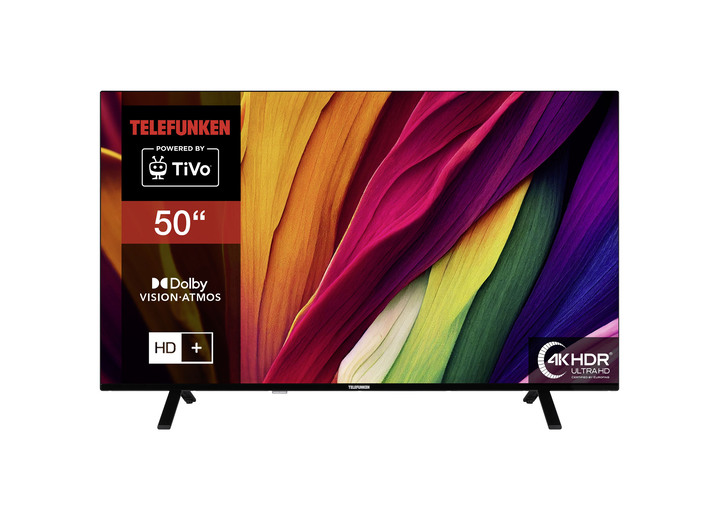 Fernseher - Telefunken XUTO750S 4K-UHD LED Fernseher, in Farbe SCHWARZ Ansicht 1