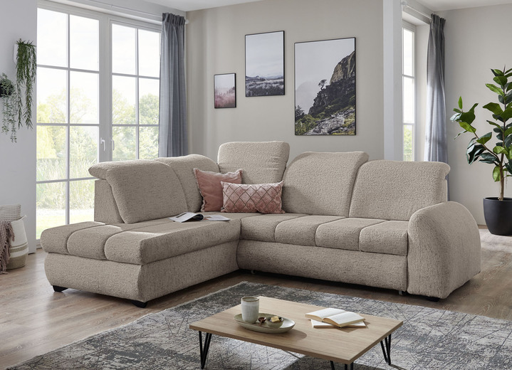 Funktions-Polstermöbel - Polsterecke mit Funktion und verstellbaren Kopfstützen, in Farbe BEIGE Ansicht 1