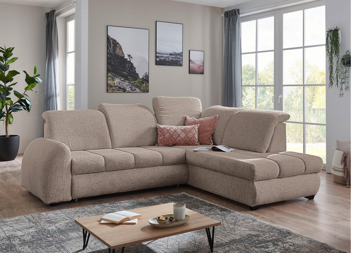 Funktions-Polstermöbel - Polsterecke mit Funktion und verstellbaren Kopfstützen, in Farbe BEIGE Ansicht 1