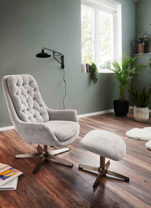 TV- & Relaxsessel - Bequemer Relax-Sessel mit Hocker, in Farbe GRAU Ansicht 1