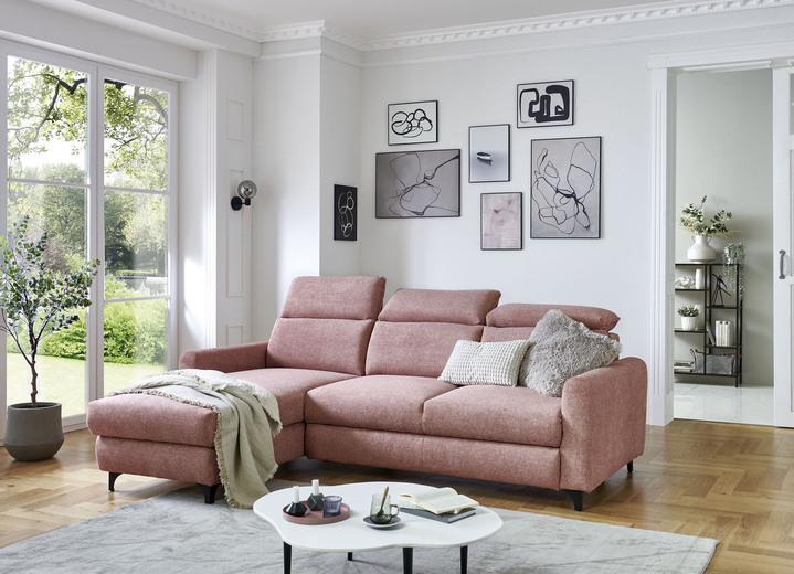 Funktions-Polstermöbel - Bequeme Polsterecke mit Bettfunktion, in Farbe ROSA Ansicht 1