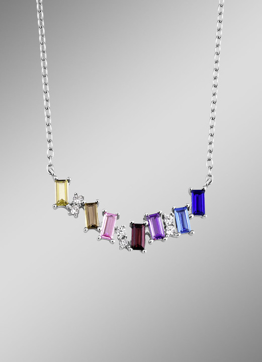 Halsketten & Armbänder - Eleganz in Silber: Halskette mit synth. Zirkonia, in Farbe  Ansicht 1