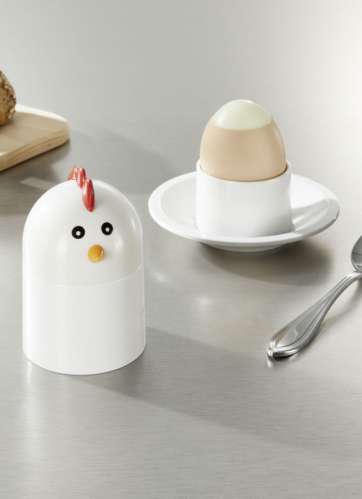 Haushaltshelfer - 3-in-1 Eierköpfer, Eierbecher und Warmhalter, in Farbe WEISS Ansicht 1