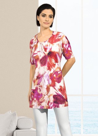 Longshirt mit dezenter Kräuselung im Vorderteil