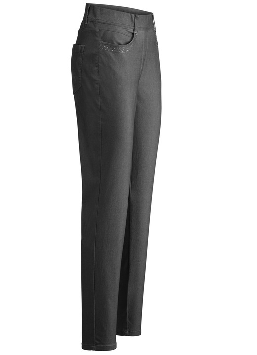 Hosen - Hose in Denim-Optik, in Größe 017 bis 052, in Farbe SCHWARZ Ansicht 1