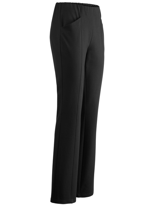 Hosen - Jerseyhose mit ausgestellter Fußweite, in Größe 018 bis 054, in Farbe SCHWARZ Ansicht 1