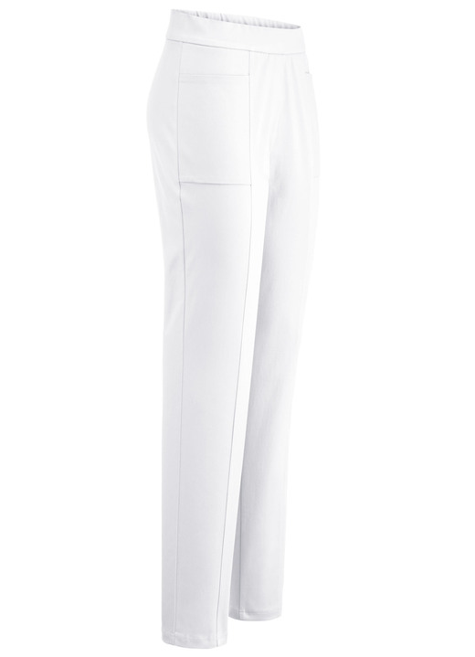 Hosen - Hose mit abgesteppten Teilungsnähten, in Größe 018 bis 052, in Farbe WEISS Ansicht 1
