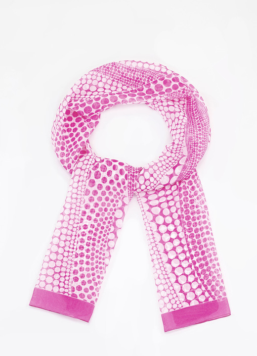 Tücher & Schals - Schal mit Punktedessin, in Farbe PINK-WEISS Ansicht 1