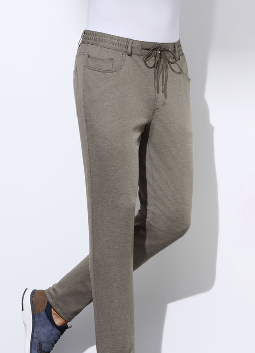 Hosen - Superstretch-Hose mit Gummibund in 3 Farben, in Größe 024 bis 062, in Farbe SCHLAMM MELIERT Ansicht 1
