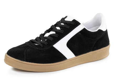 Sneaker aus Veloursleder mit Nappa-Besätzen und gepolstertem Schaftrand
