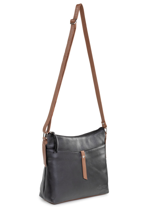 Taschen - Laurina Tasche aus Vollrindnappaleder, in Farbe SCHWARZ-COGNAC Ansicht 1