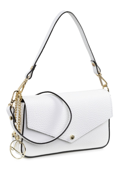 Taschen - Laurina Mini-Tasche aus genarbtem Kalb-Nappaleder, in Farbe WEISS Ansicht 1