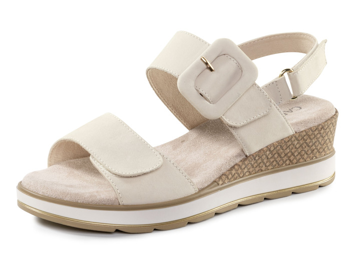 Komfortschuhe - ELENA EDEN Sandalette aus feinem Nubukleder, in Größe 036 bis 042, in Farbe ECRU Ansicht 1