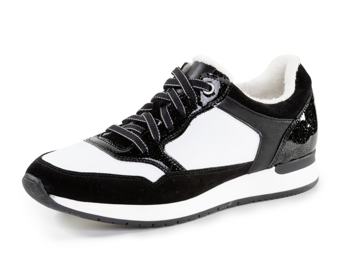 Komfortschuhe - ELENA EDEN aus Nappa-und Veloursleder, in Größe 035 bis 041, in Farbe SCHWARZ-WEISS Ansicht 1