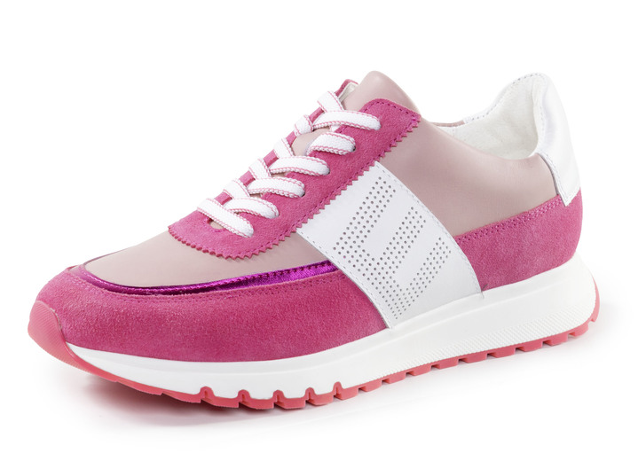 Komfortschuhe - ELENA EDEN Sneaker mit Zier-Perforation, in Größe 036 bis 042, in Farbe PINK-WEISS Ansicht 1