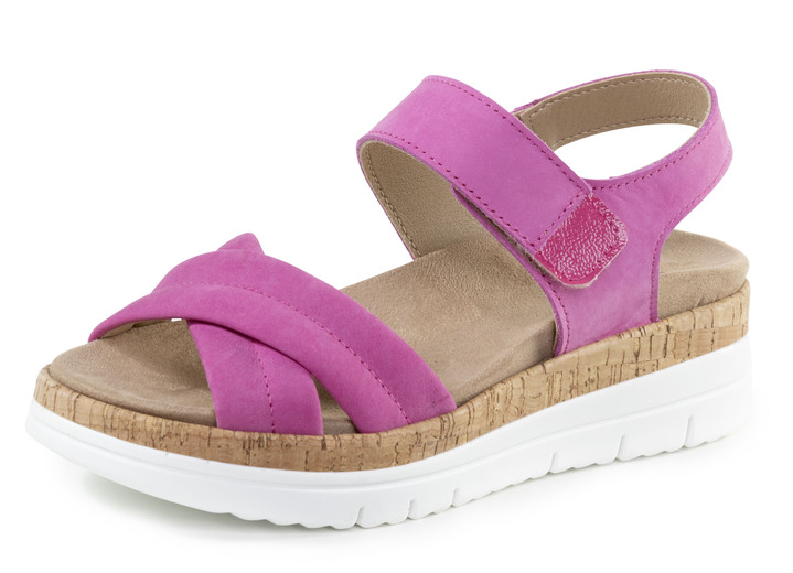 Komfortschuhe - ELENA EDEN Sandale aus Nubuk- oder Veloursleder, in Größe 035 bis 041, in Farbe PINK Ansicht 1