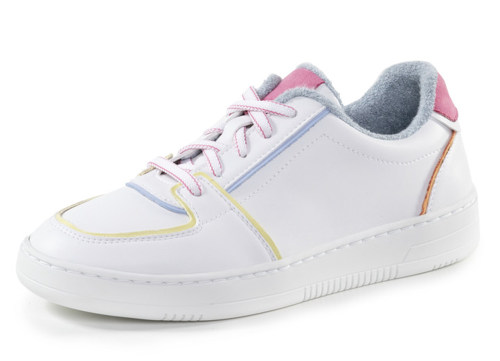 Komfortschuhe - ELENA EDEN Sneaker aus Nappaleder, in Größe 035 bis 041, in Farbe WEISS-BUNT Ansicht 1
