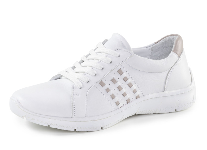 Komfortschuhe - Andrea Conti aus Nappaleder mit Kontrastdurchzügen, in Größe 036 bis 042, in Farbe WEISS Ansicht 1
