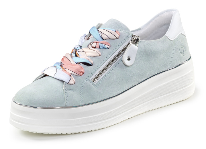 Komfortschuhe - Remonte Sneaker mit bunter Schnürung, in Größe 036 bis 042, in Farbe BLEU-WEISS Ansicht 1