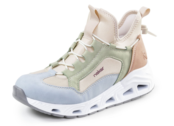 Komfortschuhe - Rieker Bootie aus Nubuk-Synthetik und elastischem Textil, in Größe 036 bis 043, in Farbe MULTICOLOR Ansicht 1