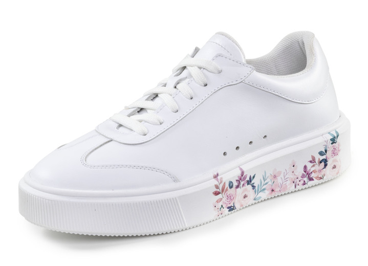Komfortschuhe - ELENA EDEN Sneaker mit Blumen-Dessin, in Größe 036 bis 042, in Farbe WEISS Ansicht 1
