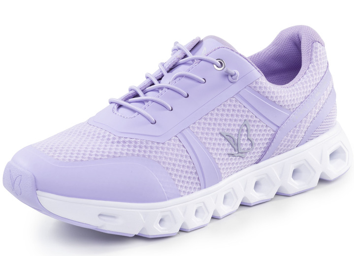 Komfortschuhe - Caprice Sneaker mit elastischer Zier-Schnürung, in Größe 036 bis 042, in Farbe FLIEDER Ansicht 1
