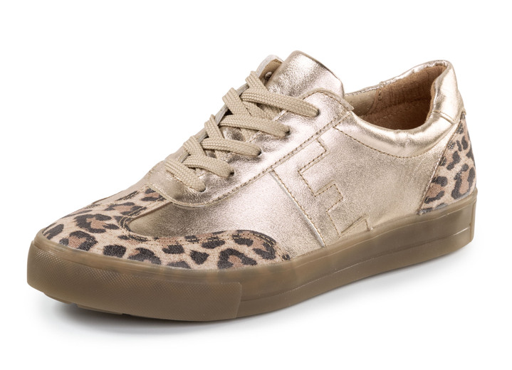 Komfortschuhe - ELENA EDEN Schnür-Sneaker aus genarbtem Nappaleder, in Größe 036 bis 042, in Farbe ALTGOLD-BRAUN Ansicht 1