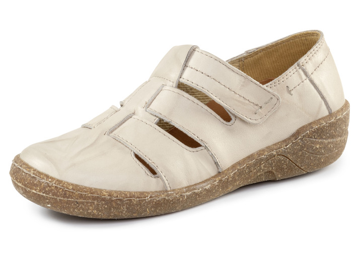 Komfortschuhe - ELENA EDEN Slipper mit Knitter-Struktur, in Größe 036 bis 042, in Farbe KIESEL Ansicht 1