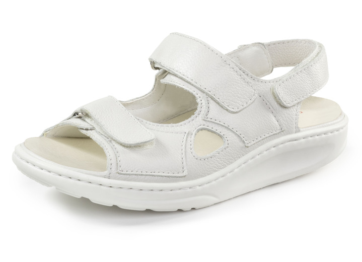 Komfortschuhe - Waldläufer Klett-Sandale mit Abrollfunktion, in Größe 3 1/2 bis 8, in Farbe NATURWEISS Ansicht 1
