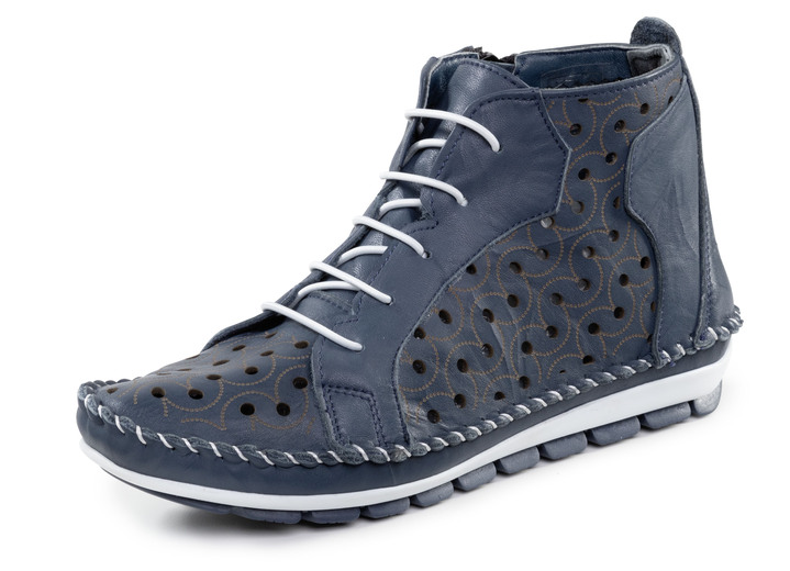 Komfortschuhe - Gemini Bootie mit Knitter-Struktur, in Größe 036 bis 042, in Farbe MARINE Ansicht 1