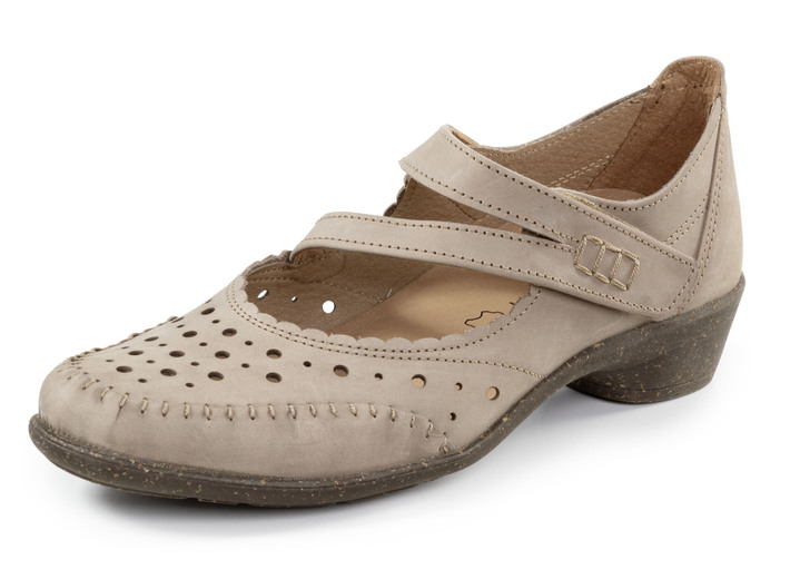 Komfortschuhe - ELENA EDEN Pumps aus dezent schattiertem Nubukleder, in Größe 036 bis 042, in Farbe TAUPE Ansicht 1